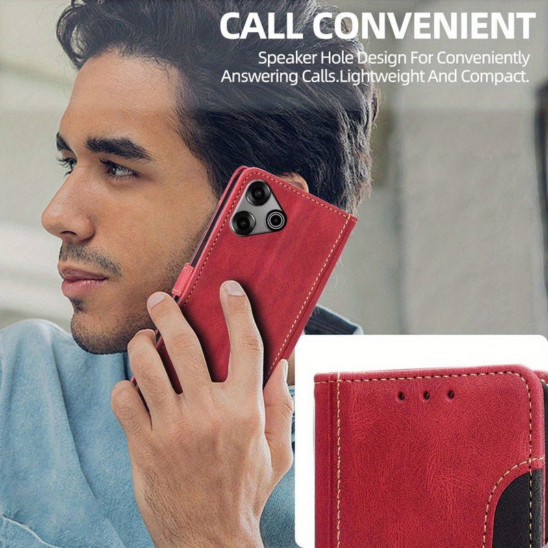 Luxury Blue Leatherette Flip Phone Case For Tecno Camon 30 5G Cash Slot Card Holder - Image 5