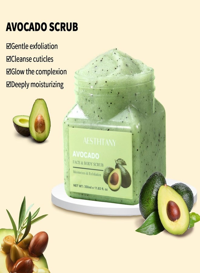 OKADY Avocado Body Scrub &Avocado Face & Body ScrubMoisturizing and Exfoliating Body, Face, Hand, Foot Scrub,Deep Cleansing 350ml - Image 5