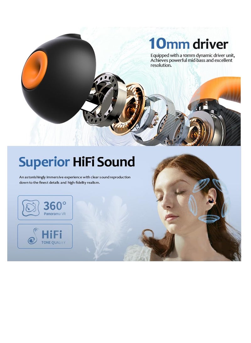 Excefore Bone Conduction Headphones, Wireless Bluetooth 5.3 Running Headphones, Bluetooth Bone Conduction Earbuds, Bone Conduction Headphones with LED Display Charging Case for Driving, Home, Office  - Image 2