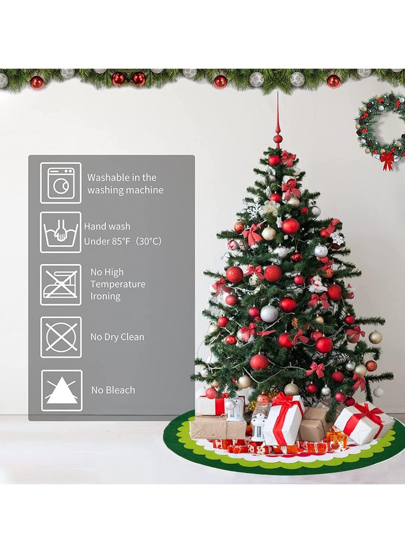 AUTOYSUR Christmas Tree Skirt,diameter 40in/100cm English Alphabet Christmas Tree Bottom Apron for Christmas Tree Holiday Home Party Indoor Decorations,for Christmas Tree Decoration - Image 4