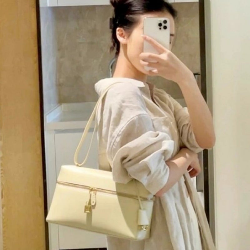 Explosive Extabag Lunch Box Bag Lp27 Vintage Cowhide Box Bag Epso Leather Portable Large Capacity Shoulder Bag - Image 4