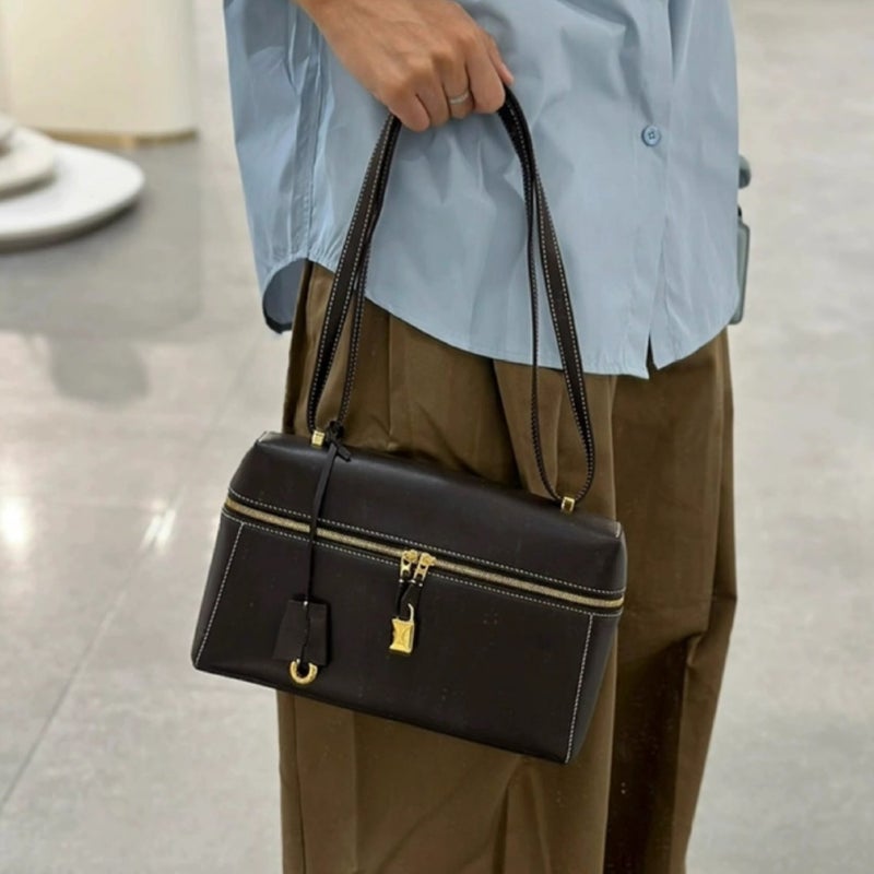 Explosive Extabag Lunch Box Bag Lp27 Vintage Cowhide Box Bag Epso Leather Portable Large Capacity Shoulder Bag - Image 5