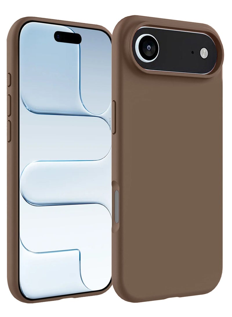 Silicone Protective Phone Case for iPhone 17 Air - Soft Anti-Scratch Microfiber Lining Ultra Slim Drop Protection Phone Cover - Desert Titanium - Image 5