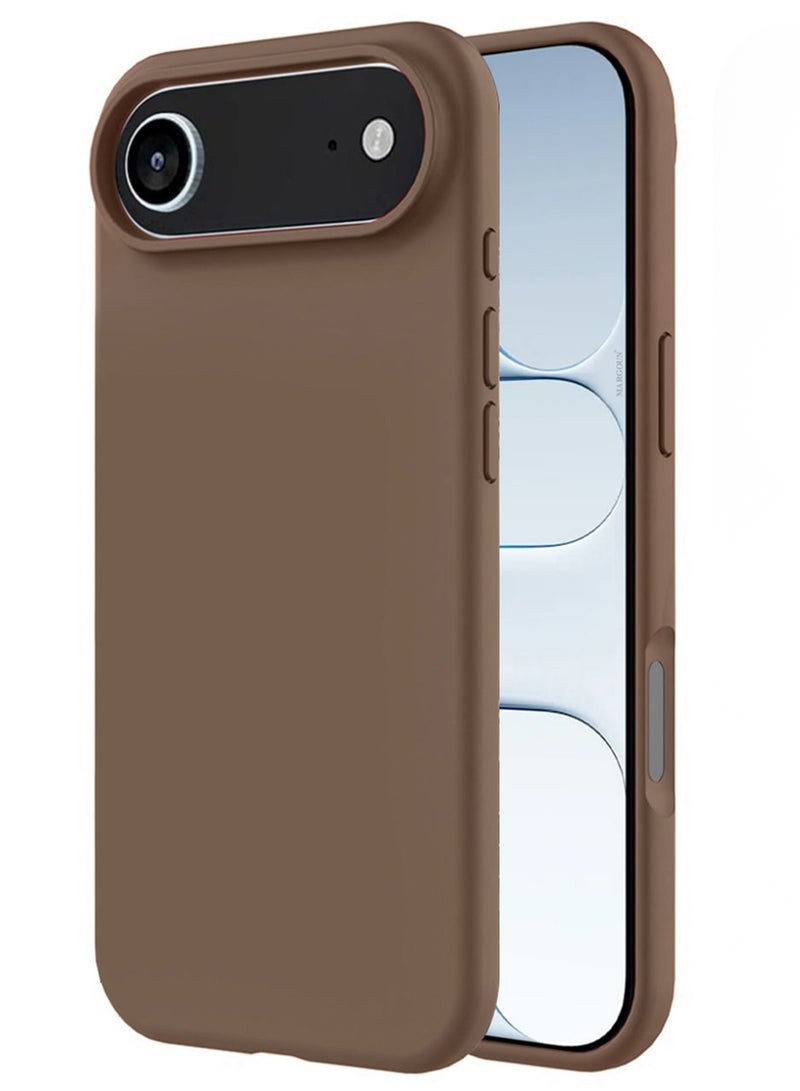 Silicone Protective Phone Case for iPhone 17 Air - Soft Anti-Scratch Microfiber Lining Ultra Slim Drop Protection Phone Cover - Desert Titanium - Image 2