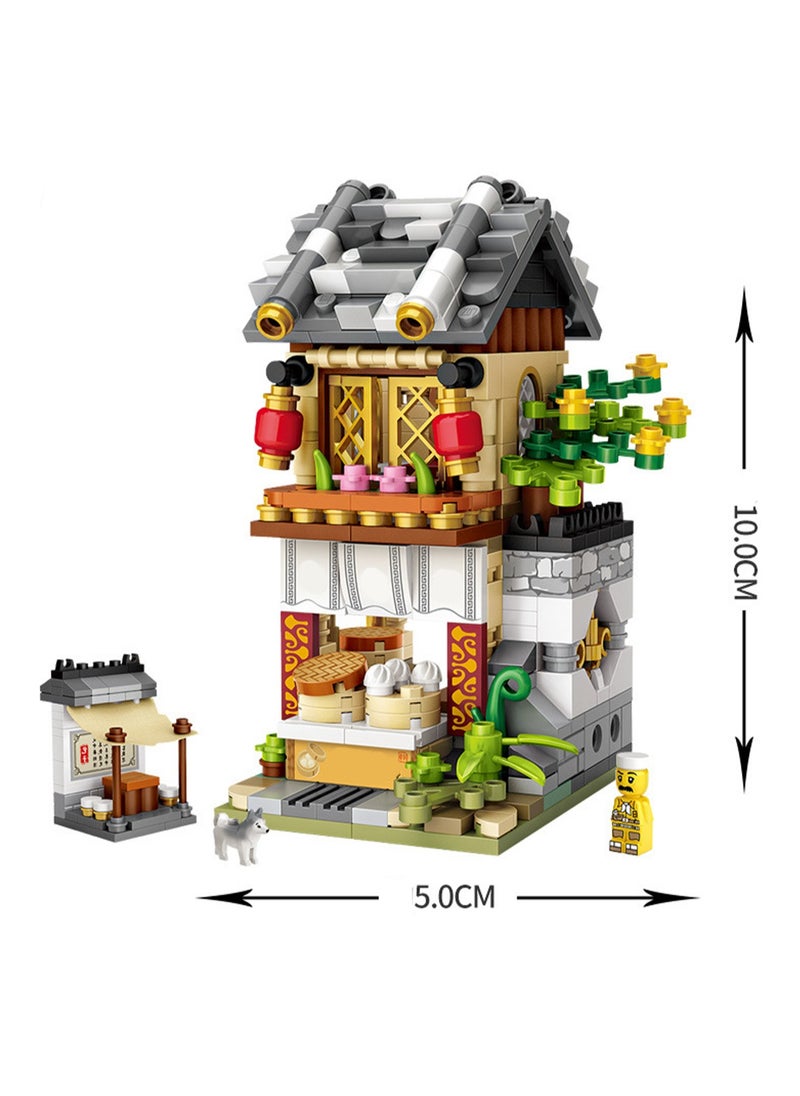 560pcs Baozi Shop Model Set Building Blocks Leisure Decompression Assembling Building Assembly Toys Children Adult Home Decorations  - Image 2