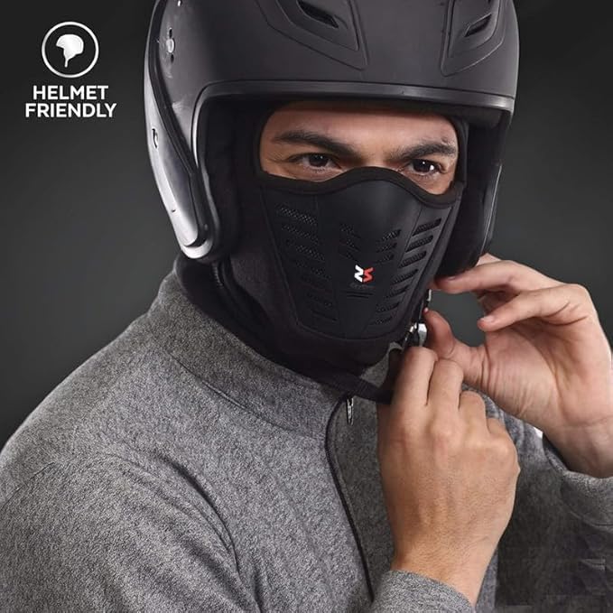 ZaySoo Imported Unisex Full face Cover Breathable Flees Fabric and Spandex Ski Cover Balaclava Windproof UV Protected Bike & Cycling Accessories Face Mask for Bikers Reuseable Black - Image 2