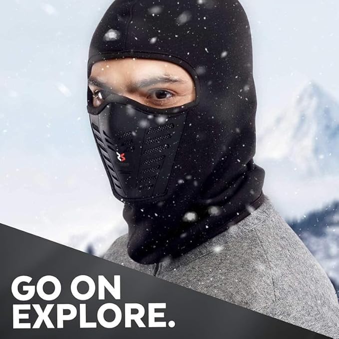 ZaySoo Imported Unisex Full face Cover Breathable Flees Fabric and Spandex Ski Cover Balaclava Windproof UV Protected Bike & Cycling Accessories Face Mask for Bikers Reuseable Black - Image 5