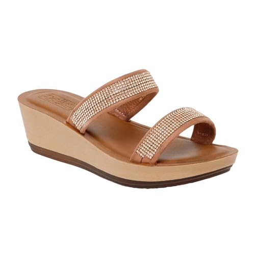 Bella by Labella Women's Fashion Platform Slip-On Sandal – Comfortable, Lightweight, Slip-Resistant, Breathable – Ideal for Casual and Office Wear 24000077Copper UK 5 - Image 1