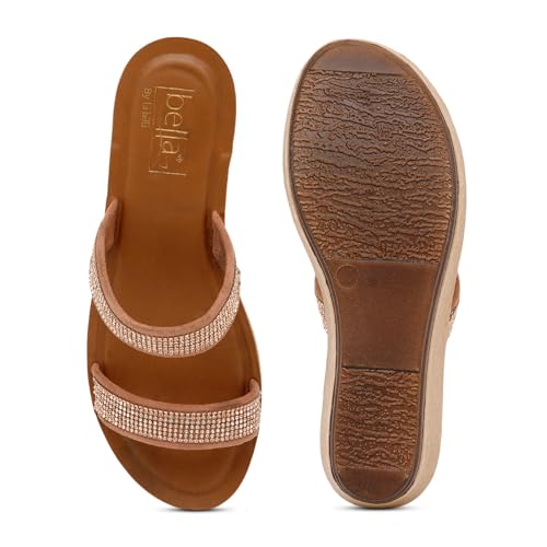 Bella by Labella Women's Fashion Platform Slip-On Sandal – Comfortable, Lightweight, Slip-Resistant, Breathable – Ideal for Casual and Office Wear 24000077Copper UK 5 - Image 5
