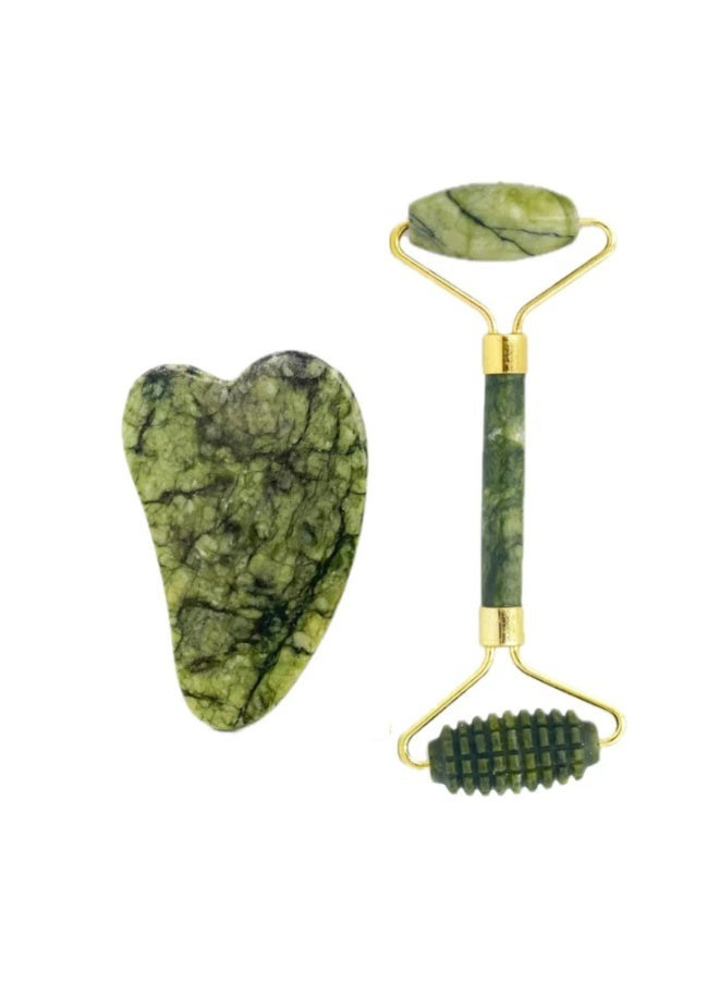 Natural jade stone facial massage roller - Image 1