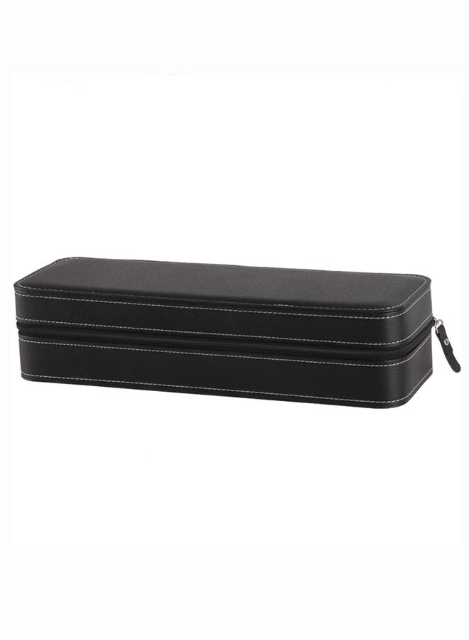 Yolu 6 Slot Luxury PU Leather Watch Box, Portable Zippered Travel Watch Case Storage - Image 3