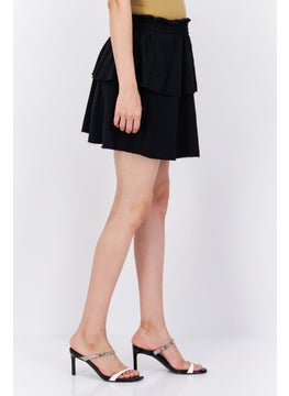 Planet Gold Women Smocked Tiered Skirts, Black  - Image 3