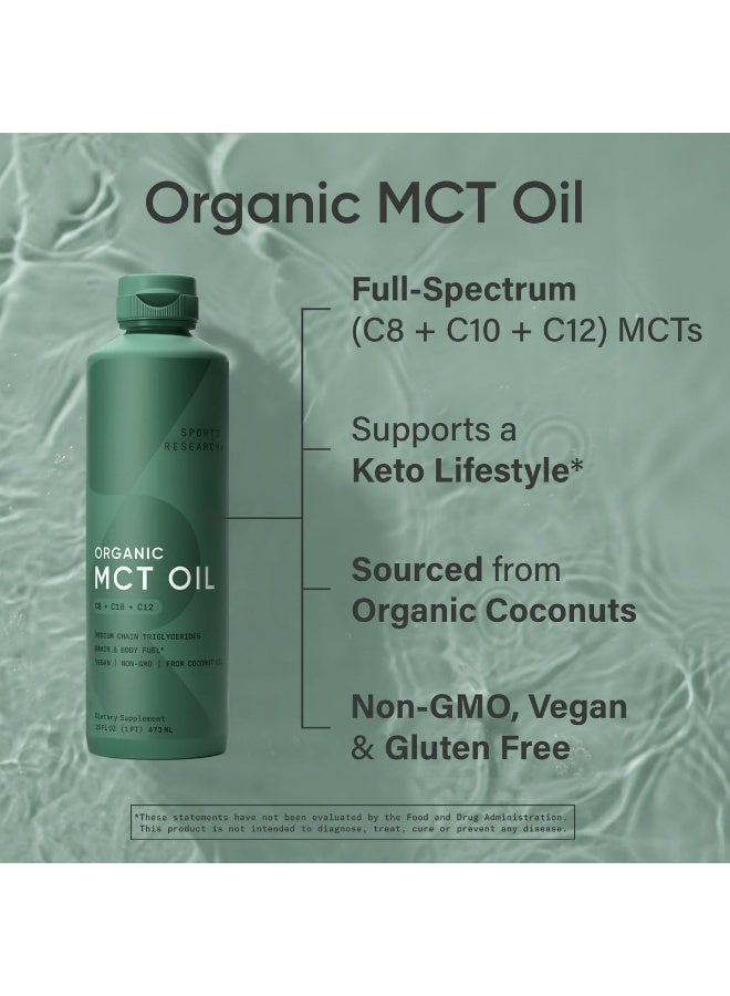 SPORTS RESEARCH Organic MCT Oil - Keto & Vegan MCTs C8, C10, C12 from Coconuts - Image 4