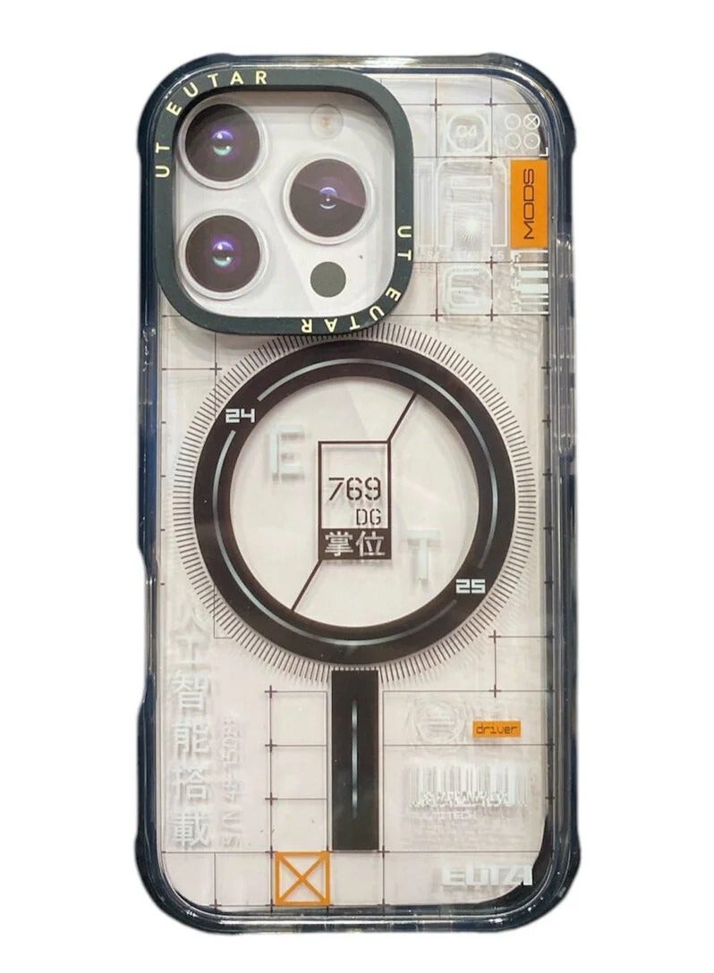 يوتا جراب مغناطيسي شفاف من EUTA لهاتف iPhone 16 Pro Max - أسود - Image 1