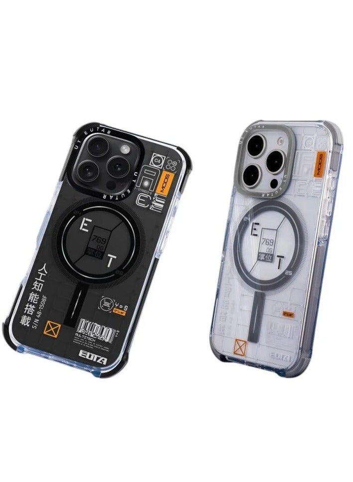 يوتا جراب مغناطيسي شفاف من EUTA لهاتف iPhone 16 Pro Max - أسود - Image 2