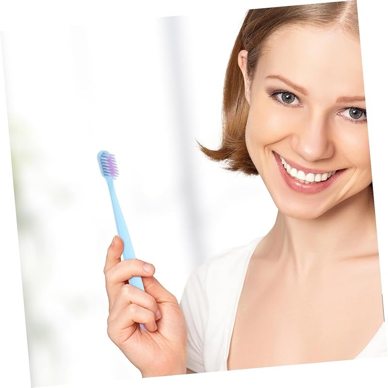 فرشاة أسنان يدوية بشعيرات ناعمة 10 قطع للكبار تنظيف عميق لطيف حماية المينا - Image 5