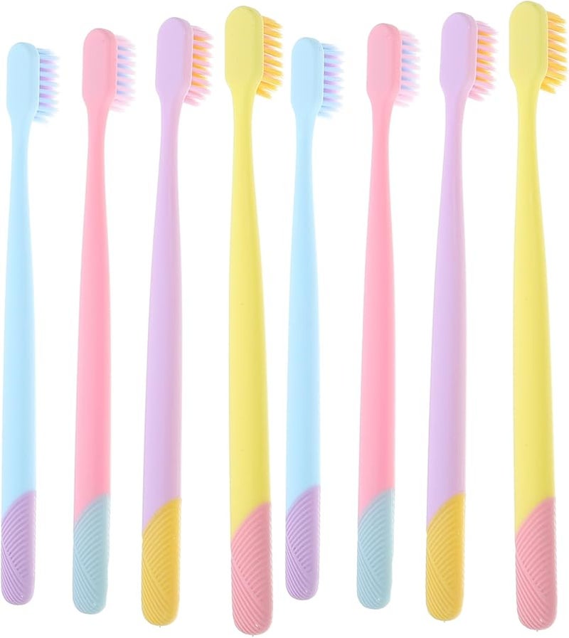 فرشاة أسنان يدوية بشعيرات ناعمة 10 قطع للكبار تنظيف عميق لطيف حماية المينا - Image 2
