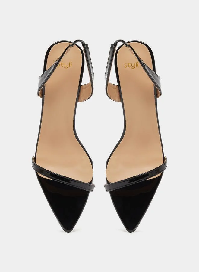 Styli Styli Slingback Pointed Toe Stiletto Heel Sandals