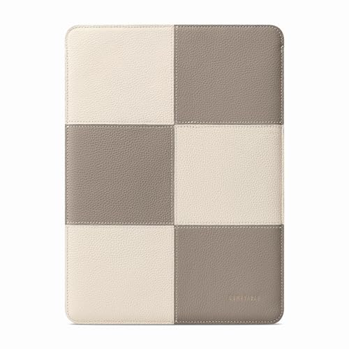Comfyable Laptop Sleeve 13 Inch Precisely Compatible with MacBook Air M5 M4 2026 MacBook Pro M2 M1 2022 Genuine Leather Protective Case Cover Cream Gray - Image 1