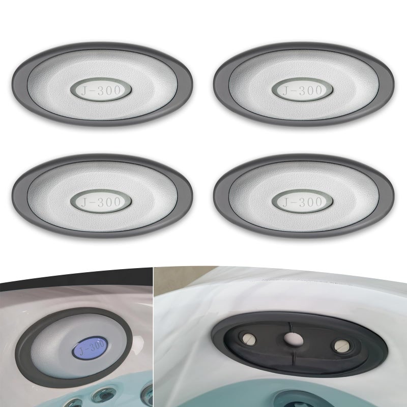 Camoo 2472824 Spa Oval Pillow Insert  Back Mount with LED Compatible Insert Fit for 2014 Jacuzzi J300 Series hot tubs 4Pack