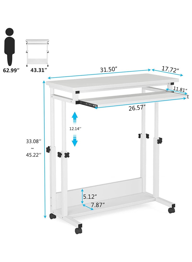 Bedside Computer Laptop Desk Desktop Computer Table with Keyboard Tray Desk Removable Lifting Gaming Study Desk - Image 4