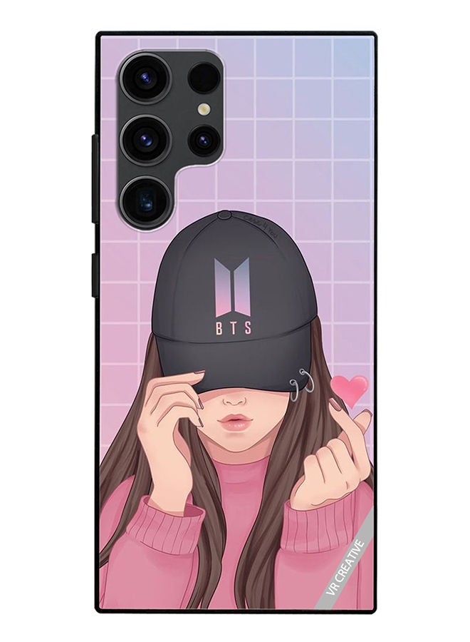 VR CREATIVE غطاء حماية لهاتف سامسونج جالكسي S23 ألترا 5G تصميم فتاة بي تي أس كاب متعدد الألوان - Image 1