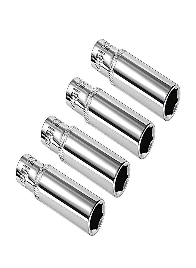 Kozelo 4pcs 6 Point Deep Socket - [1/4 Inch x 10mm] Square Drive for Car Mechanical Equipment Repair Use, CR-V Steel Metric Sizes - Image 1