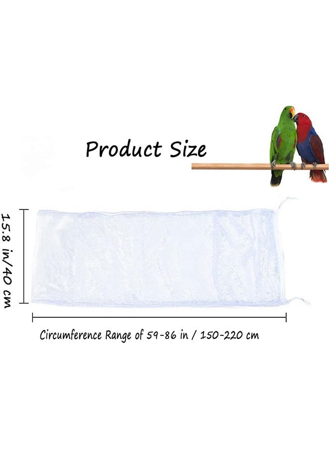 Birdcage Cover Net, Adjustable Bird Cage Seed Catcher, Gauze Bird Cage Cover, Prevent Scatter and Mess, Birdcage Accessories Mesh Net Cover for Parrot Lovebirds Finches, White - Image 2