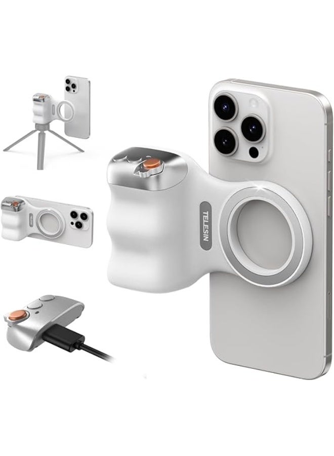 general TELESIN Magnetic Camera Handle Bluetooth Phone Grip2 - MagSafe Compatible Smartphone Shutter Remote with Zoom Lever, 1/4" Tripod Thread & Hidden Charging Port - Image 1