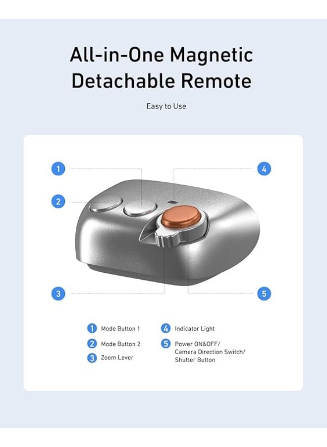 general TELESIN Magnetic Camera Handle Bluetooth Phone Grip2 - MagSafe Compatible Smartphone Shutter Remote with Zoom Lever, 1/4" Tripod Thread & Hidden Charging Port - Image 4