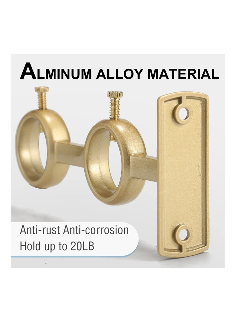 Zikra 2 Pcs Double Curtain Rod Brackets, Durable Metal Curtain Rod Holders, Heavy Duty Curtain Rod Holder Wall Mounted Rod Holder, Unlimited Installation Angle for Living Room Bedroom Curtain Rods - Image 3