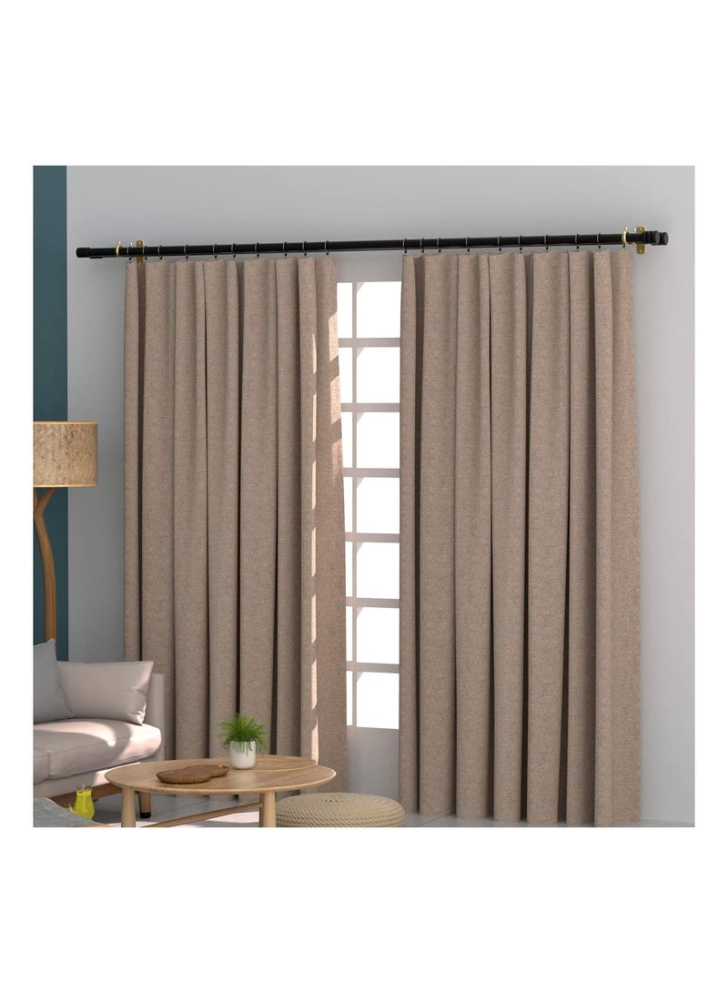 Zikra 2 Pcs Double Curtain Rod Brackets, Durable Metal Curtain Rod Holders, Heavy Duty Curtain Rod Holder Wall Mounted Rod Holder, Unlimited Installation Angle for Living Room Bedroom Curtain Rods - Image 4