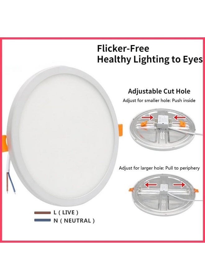 Melfi Led Panel Light Adjustable Free Cut Hole Led Round Ceiling Panel Light Working Environment Suitable For For Bedroom, Drawing Room, Offices, Corridor, Industrial Plants (Warm White, 8W) - Image 3