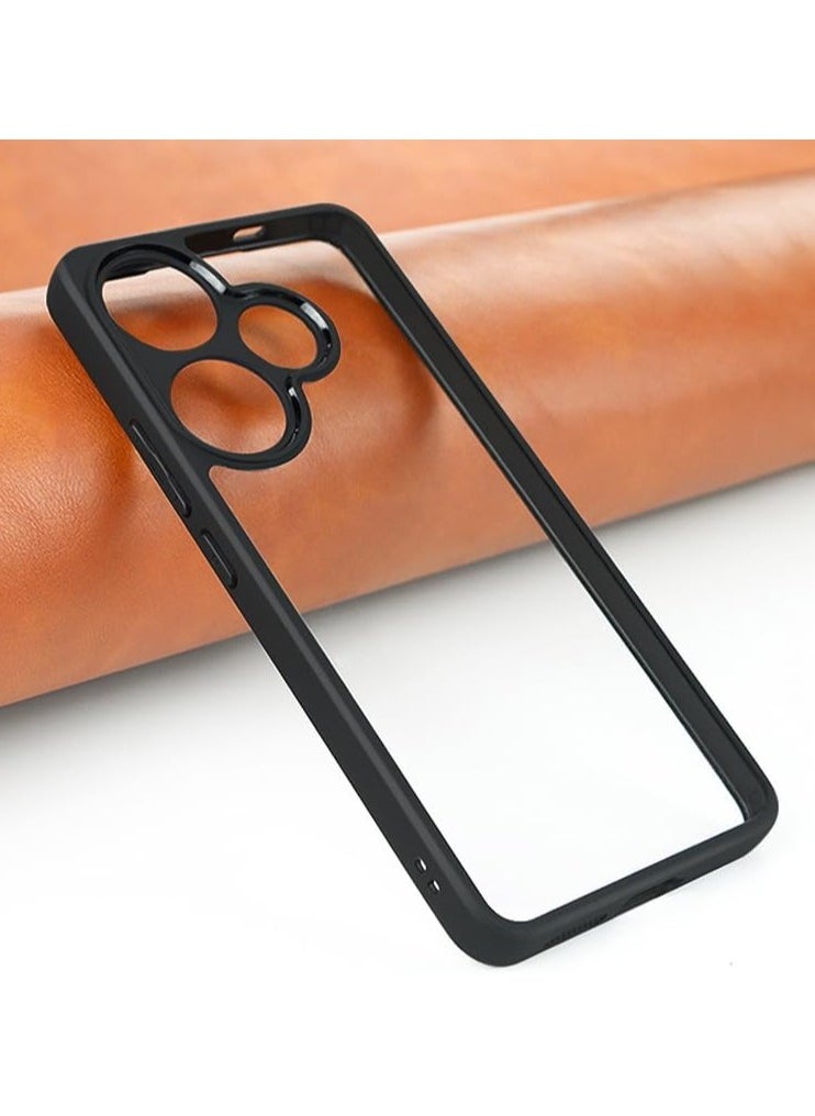 Generic Case Cover Shockproof Hard PC Back Soft TPU Frame Anti-yellowing Slim Protective Cover Compatible with Redmi Turbo 3 / Poco F6 (Clear)  - Image 2