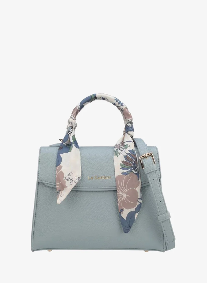 Le Confort Textured Crossbody Bag With Scarf Accent