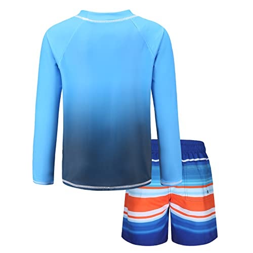 HowJoJo Boys Rash Guard Set Long Sleeve Swim Set Two Piece Swimsuits Swim Trunks and Swim Shirt Sets Size 10/8-10 - Image 2