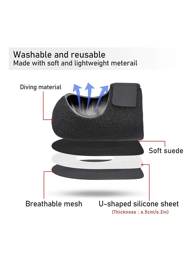 Generic 2 pairs Heel Protectors, Gel Heel Cushion Support for Plantar Fasciitis (Black)  - Image 3