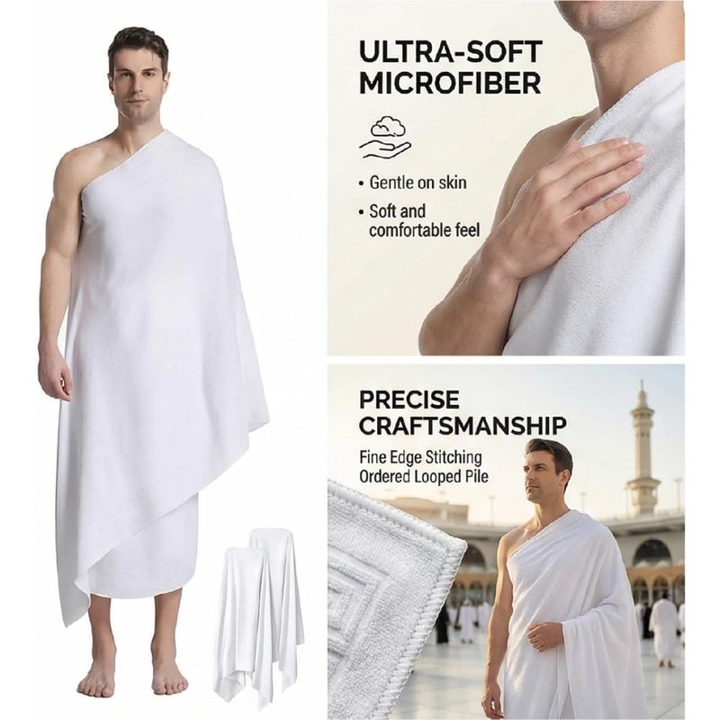 Microfiber Ihram 1200g L 110x210cm + Adjustable XL Belt - Image 5