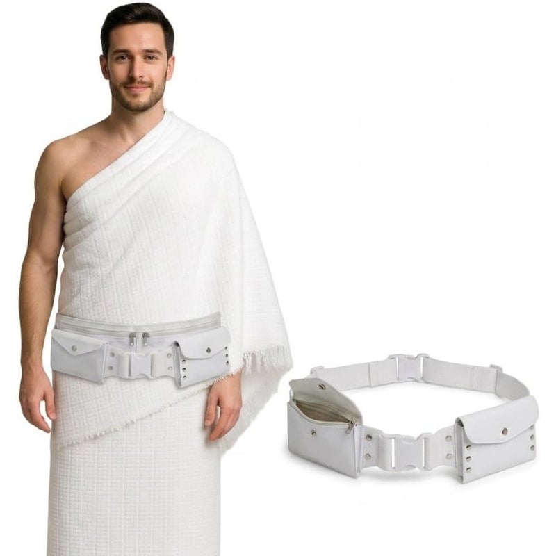 Microfiber Ihram 1200g L 110x210cm + Adjustable XL Belt - Image 1