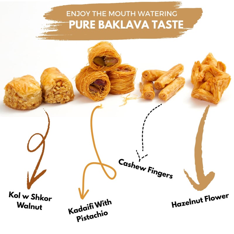 Cerez Pazari Baklava Pastry 8.5oz, Baklava Gift Box with Rich Pistachios, Walnuts, Hazelnuts and Cashews, Halal Shatila Baklava, Traditional Turkish Arabic Dessert Gift Box, Sweet Food Gifts for Women - Image 5