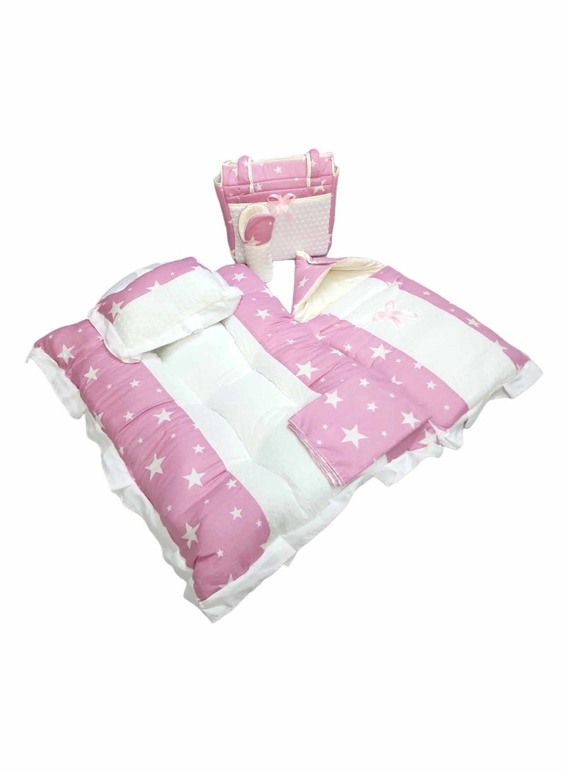 BABYCARA 6-Piece Set of Bed Sheet Baby House Diaper Bag Nursing Home  - Image 1