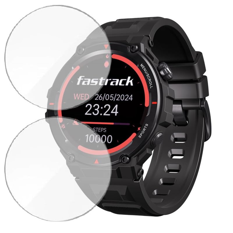 HELLOSCREEN 2 Pack | Screen Protector Guard for Fastrack Titan Xtreme PRO | 1.43 inch | Smartwatch - Flexible & Ultrathin TPU Film, 9H Scratch Resistant, Bubble Free - Not a Tempered Glass - Image 1