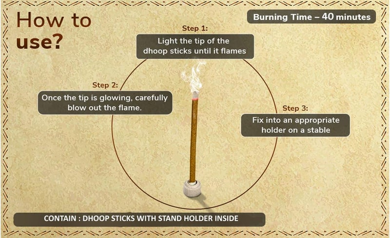 SHYAM CHARAN Shyam Charan Balaji Chandan Fragranace Dry Dhoop Sticks for Pooja Pack of 200 Gm Dhup Batti with Holder Agarbatti Incense Stick Sandal Cones Cup Sambrani 200 Gm - Image 5