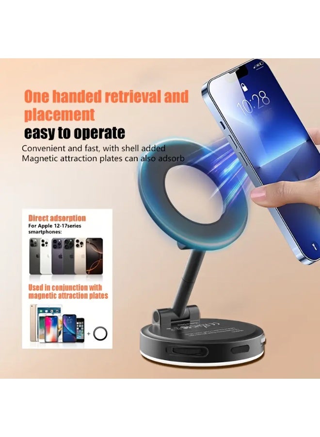 بلو فاير حامل هاتف مغناطيسي قابل للتدوير 180° مع ضوء تعبئة قابل للتعديل 💡 | مصباح جمال ثلاثي الألوان قابل للتعتيم بثلاثة أوضاع للبث المباشر، تصوير الفيديو، المكياج والمكالمات الفيديو | حامل سطح مكتب متعدد الاستخدامات 🎥 | حامل هاتف مغناطيسي قابل للتعديل للاستخدام المنزلي، المكتب، السفر أو الخارج | تصميم مدمج وقابل للطي 📱 | قاعدة ثابتة وبناء متين لمنشئي المحتوى | دوران 180° للحصول على الزاوية المثالية | يعمل بالبطارية القابلة للشحن وUSB | حامل ضوء سيلفي احترافي للتيك توك، إنستغرام، يوتيوب والتصوير الفوتوغرافي - Image 3