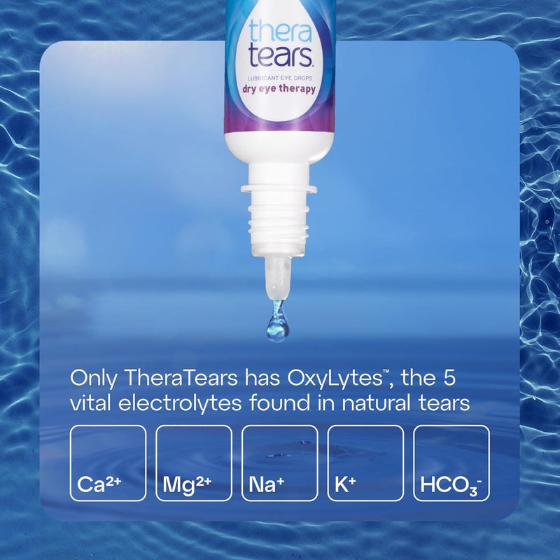 TheraTears Dry Eye Therapy Eye Drops for Dry Eyes Preservative Free 30 Vials 2 Pack - Image 4