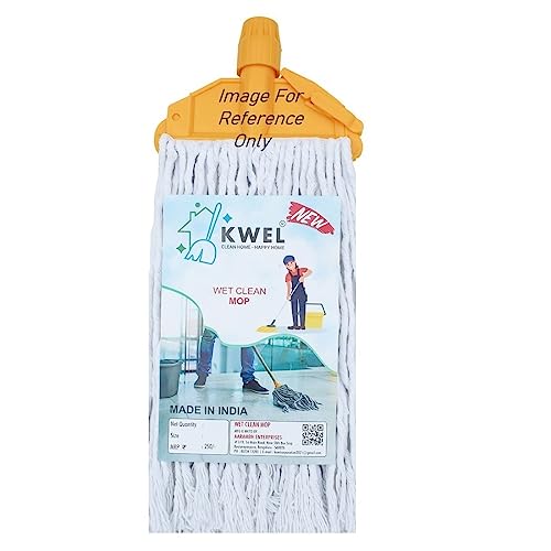 KWEL Super Water Absorption Cotton Wet Mop for Floor Cleanning Refill Home Office Use (250 Gm) Pack of 2 - Image 4