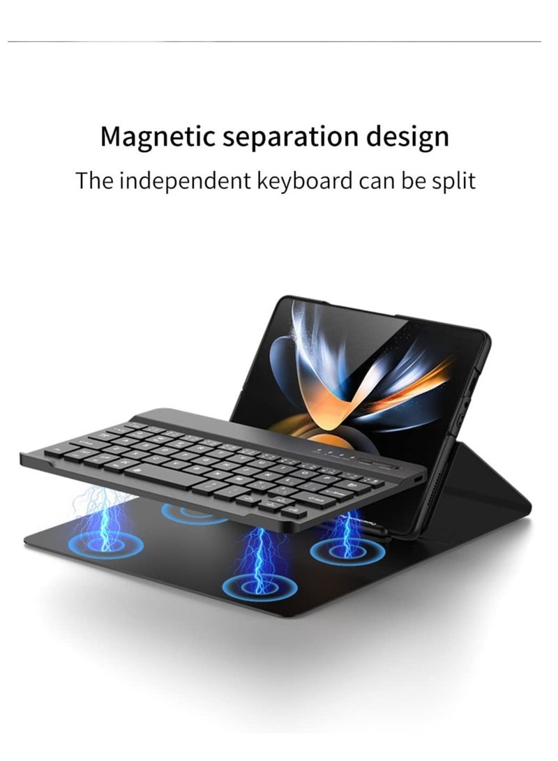 ELTRAZONE Samsung Galaxy Z Fold 4 Case,Screen Protector Keyboard Leather Case Stylus+Pen Slot Phone Office Kit,Folding Phone Cover for Samsung Galaxy Z Fold 4 5G-Black - Image 4