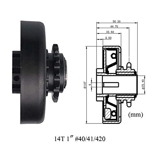 MOOSUN مووسون قشاطة كارت مركزية 1" ثقب لـ 14 سن لجنزير 40/41/420 لمحرك دراجة مصغرة مع جنزير - Image 4