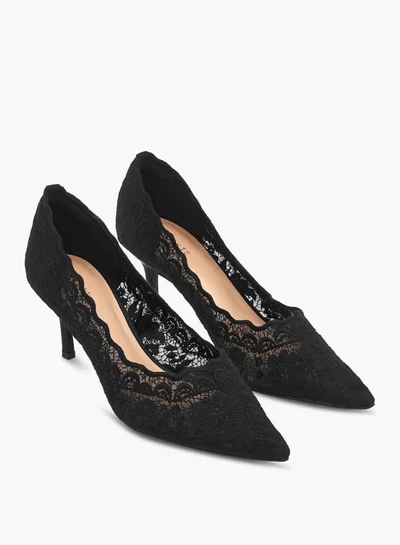 Celeste Women's Mesh Embroidery Pumps with Stiletto Heels
