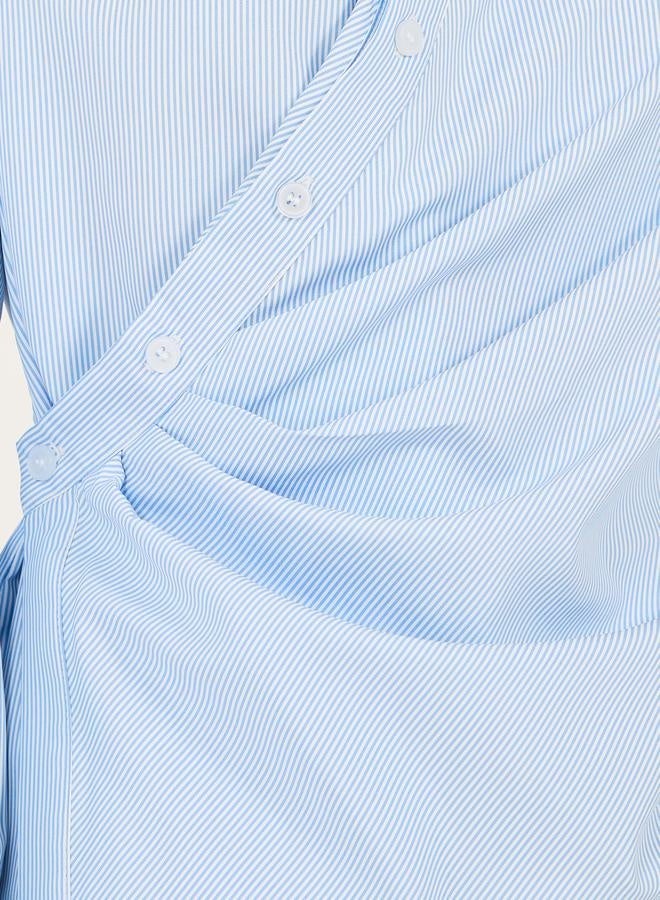 Take Two Solid Wrap Collared Regular Fit Shirt by Styli - Image 3